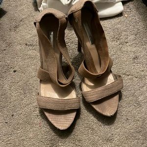 Nude cross cross high heels